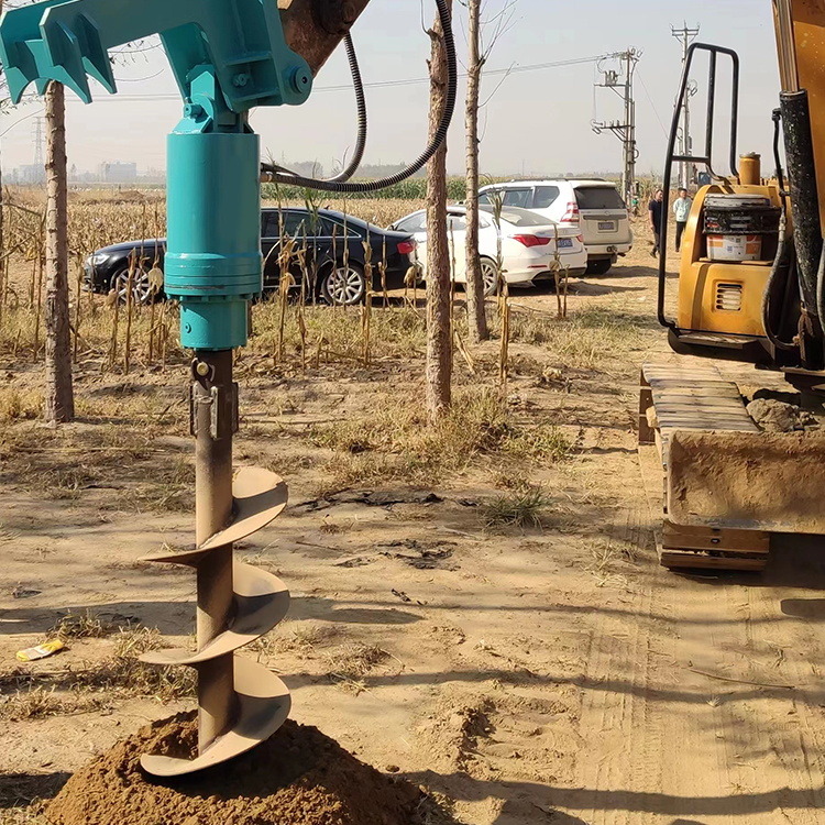 螺旋钻机地基桩电线杆桩工地旋转钻孔机合金钻头钻机器