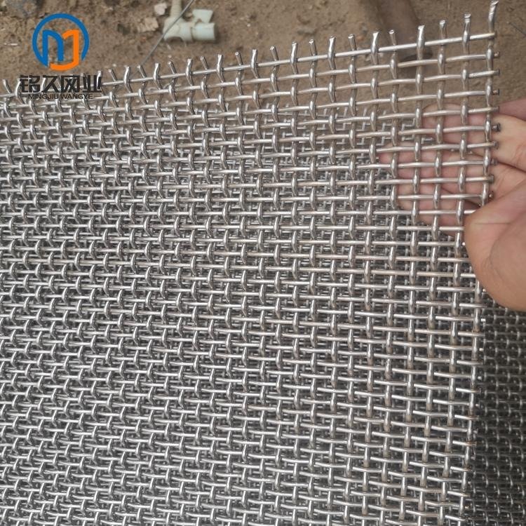 铭久现货钢丝网片 黑钢轧花网 大孔白钢轧花编织筛网 机械防护网