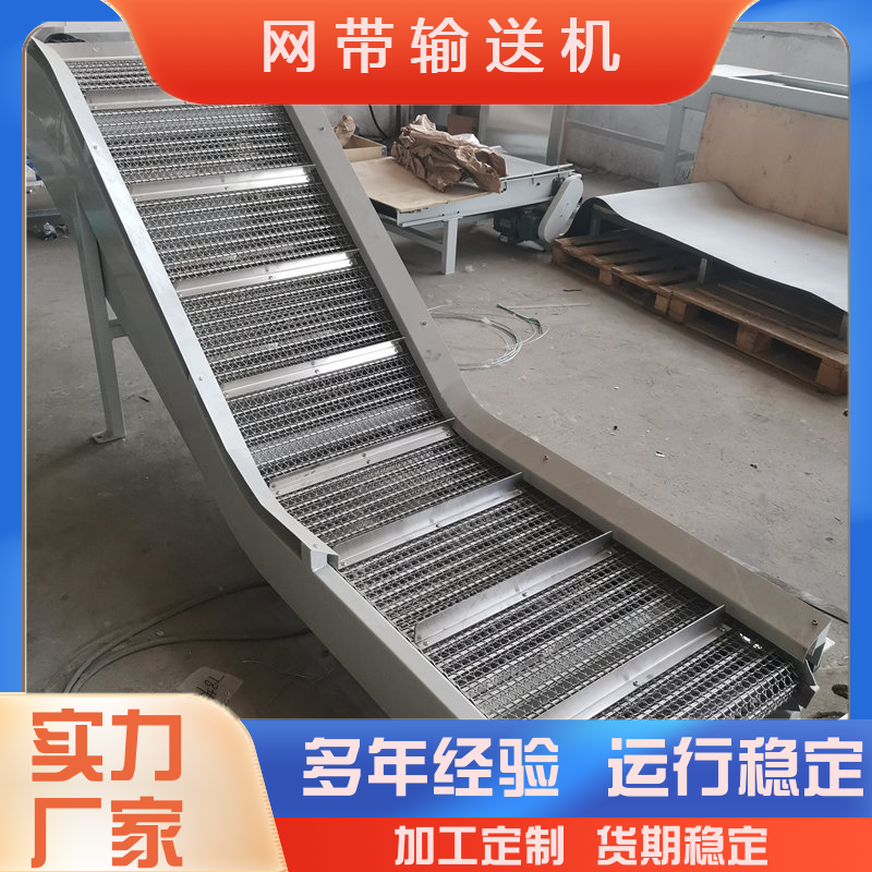 高耐磨 广晟 现发 海鲜速冻板链清洗流水线网带输送机 不易跑偏
