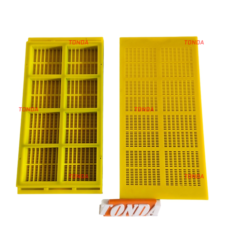 腾达聚氨酯筛板PIPO305*610轨座安装双硬度软筛面条缝脱水筛网