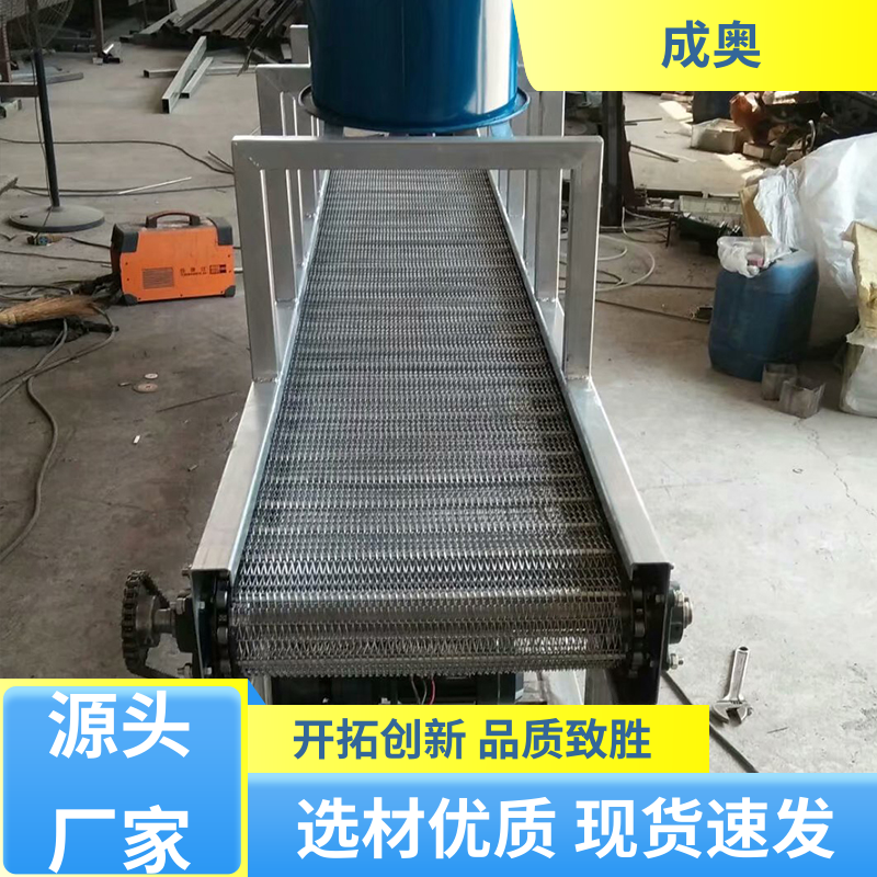 耐磨耐腐蚀 塑钢网带输送机 生产流水线厂 成奥机械