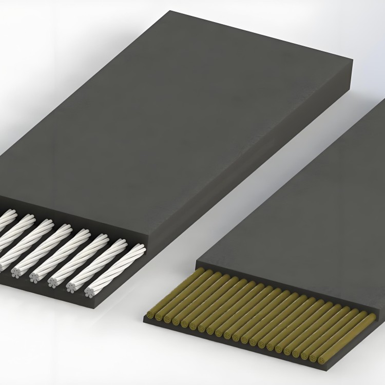 橡胶钢丝绳芯输送带XPG-1000聚酯阻燃环形带漆黑色提升机提升带