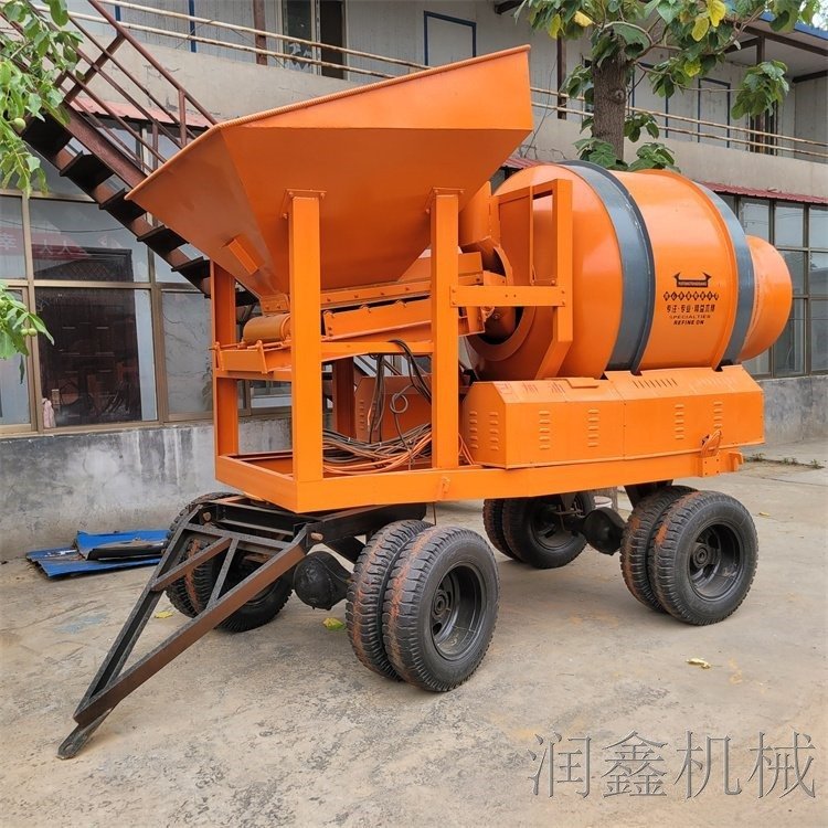 JZM750搅拌机 润鑫 750型混凝土搅拌机价格 固定料斗铲车上料搅拌机