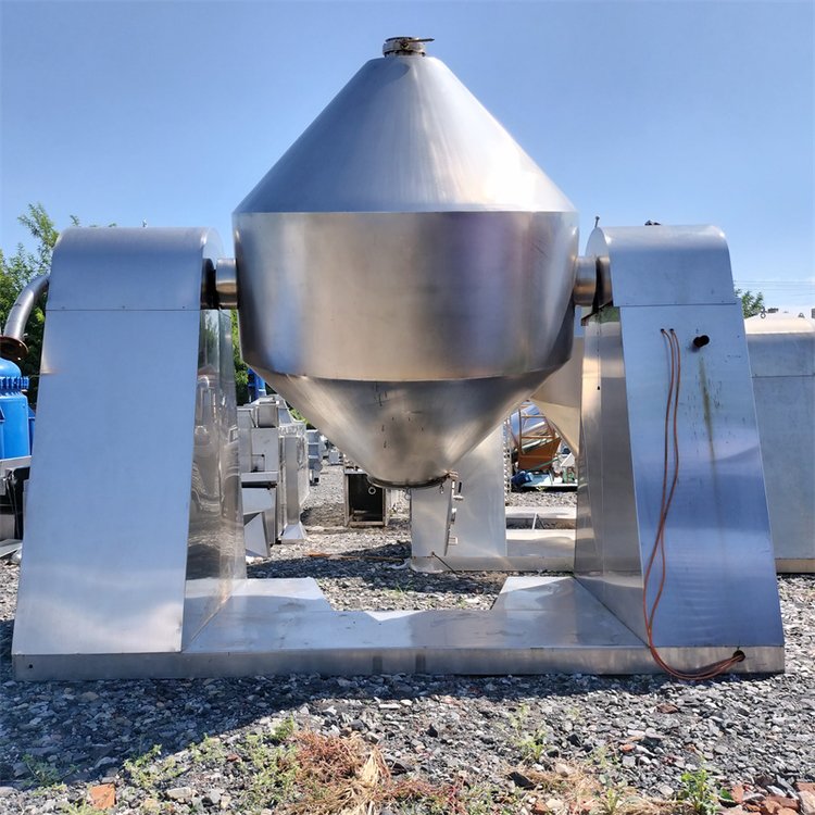 二手双锥低温真空干燥机 全自动回转式烘干设备 不锈钢材质