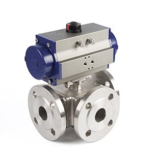 球阀三通法兰球阀气动三通球阀