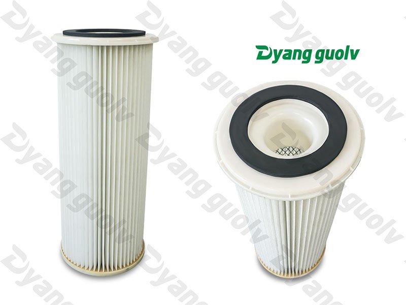 塑料盖压板式上装式日本东丽聚酯覆膜阻燃-食品制药新能源电池粉尘滤筒空气滤芯