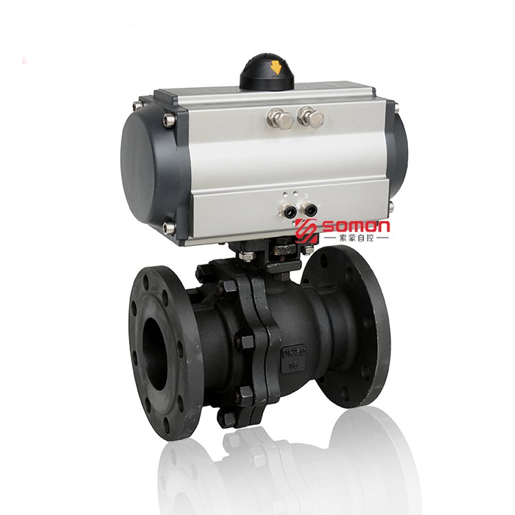 气动法兰碳钢球阀