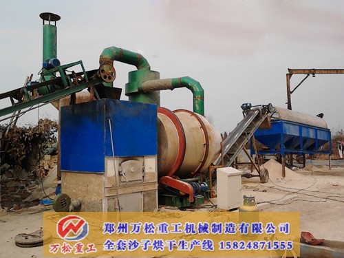 时产20吨石英砂烘干机 黄砂烘干机的配置工艺流程