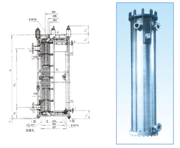 YKA型圆块孔式石墨换热器