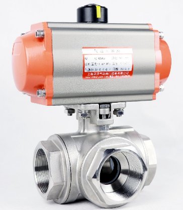 气动三通球阀Q614F