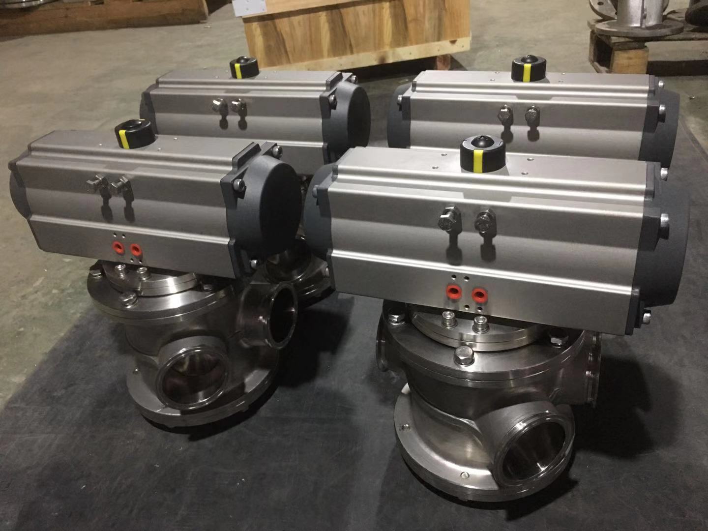 气动快装粉体三通换向阀