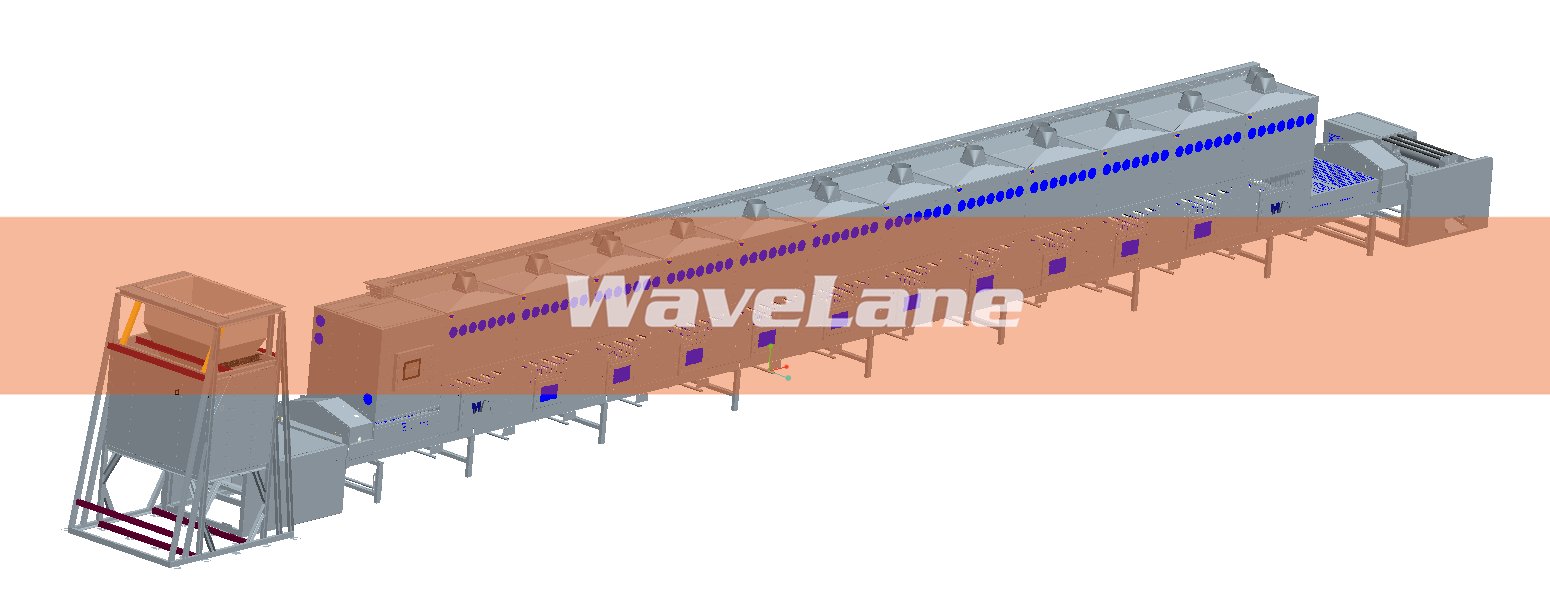100kw连续式化工粉体材料微波干燥设备