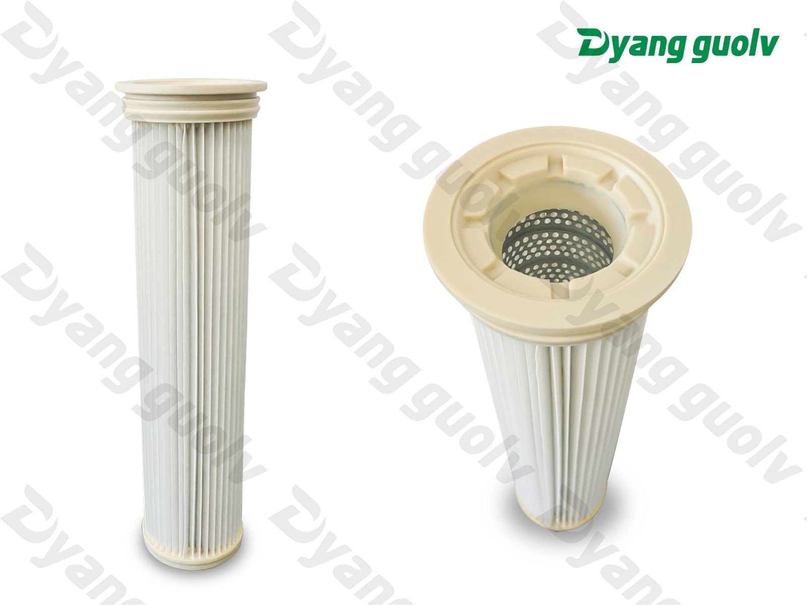 食品级PU头底盖上装式日本东丽260克聚酯覆膜-除尘空气滤芯制药新能源打磨切割喷砂滤筒