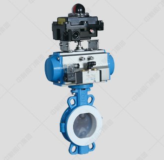 气动衬氟对夹蝶阀