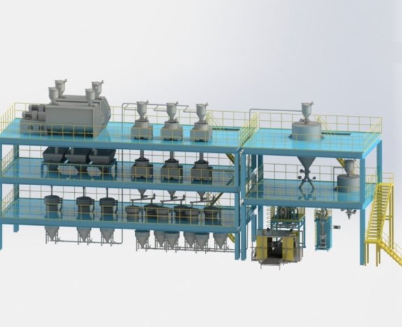 混合除磁筛分成品线