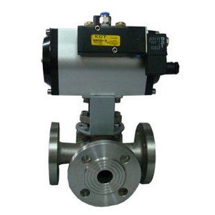 气动三通球阀GY003