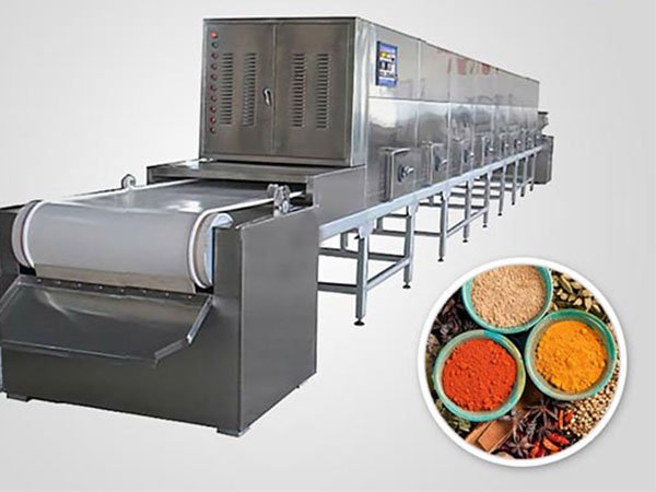 隧道式微波辣椒粉微波烘干杀菌设备