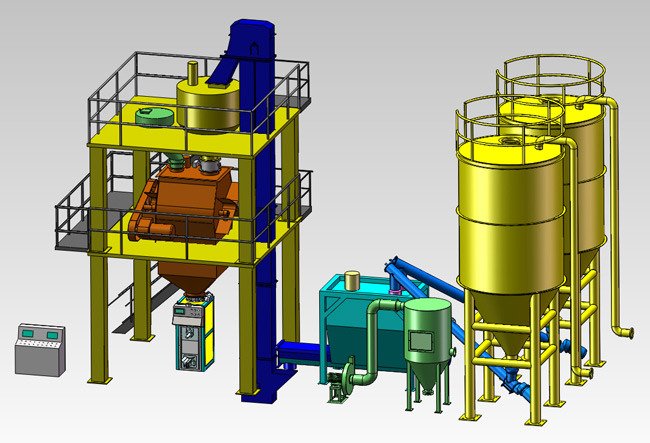 AB-C半自动型干混砂浆生产线