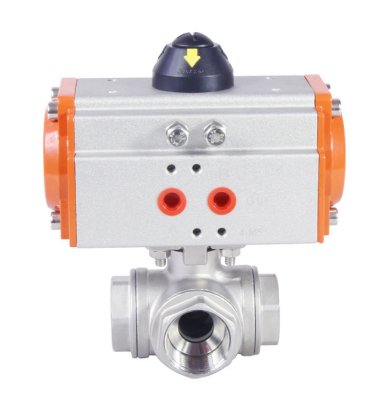 气动三通丝扣球阀