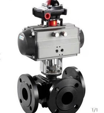 气动法兰三通球阀