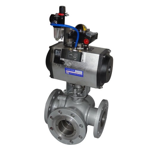 气动三通球阀GY002