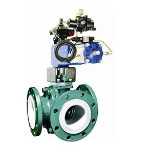 气动衬氟三通球阀