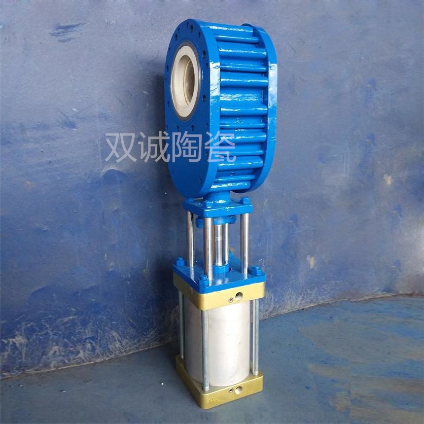 气动陶瓷对夹双闸板出料阀