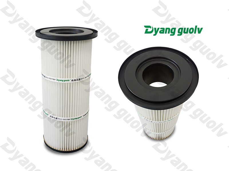 上装式烤漆日本东丽260克聚酯覆膜阻燃滤筒-食品制药新能源电池粉尘