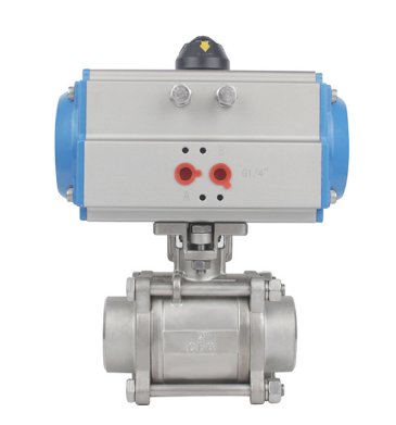 气动三片式丝扣球阀