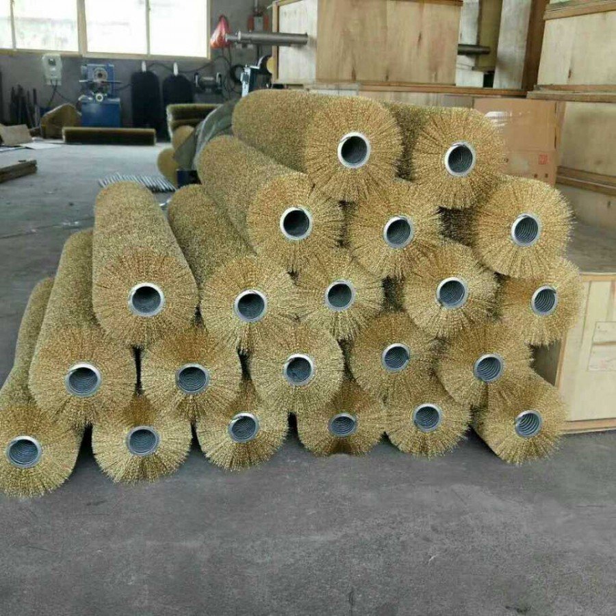 砖机配件滚筛网带除污清洗神器钢丝滚刷砖厂用滚土筛防堵眼钢丝刷