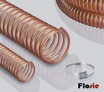 透明PU管壁带镀铜钢丝螺旋