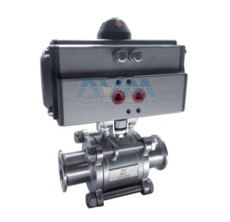 卫生级三片式气动全包球阀