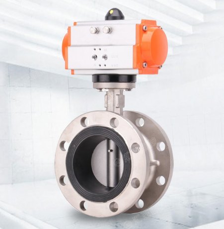 气动全不锈钢软密封法兰蝶阀D641X