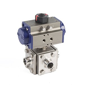 气动四通焊接球阀气动四通球阀