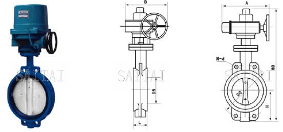 软密封电动对夹蝶阀