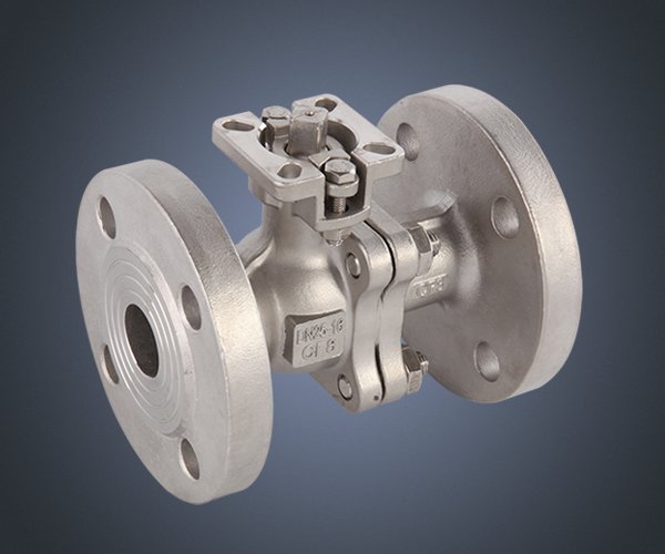 二片式压盖式德标高平台法兰球阀