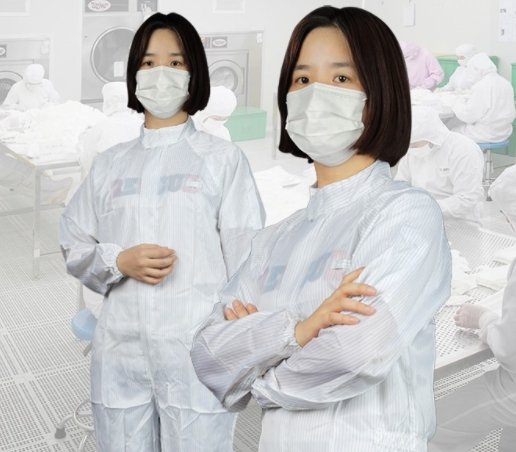 白色条纹无尘服（无帽）