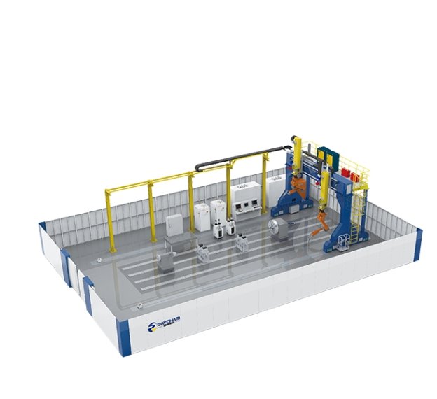 12kW地轨龙门双机器人焊接平台
