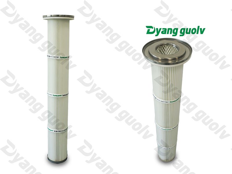 食品级304不锈钢法兰上装式日本东丽260克聚酯覆膜-粉尘打磨除尘空气滤芯滤筒