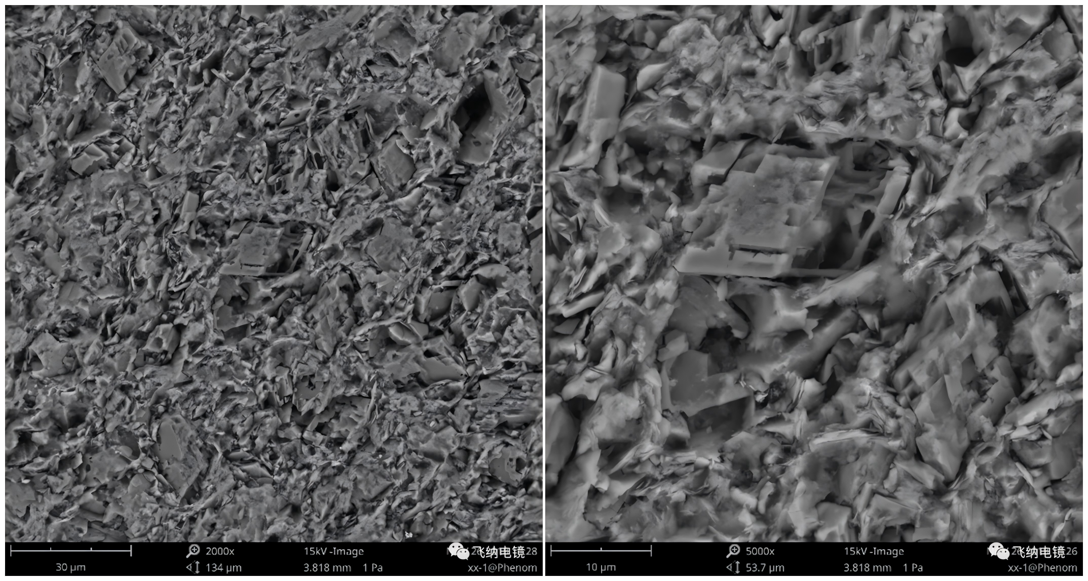 扫描电镜下沉积岩微观形貌