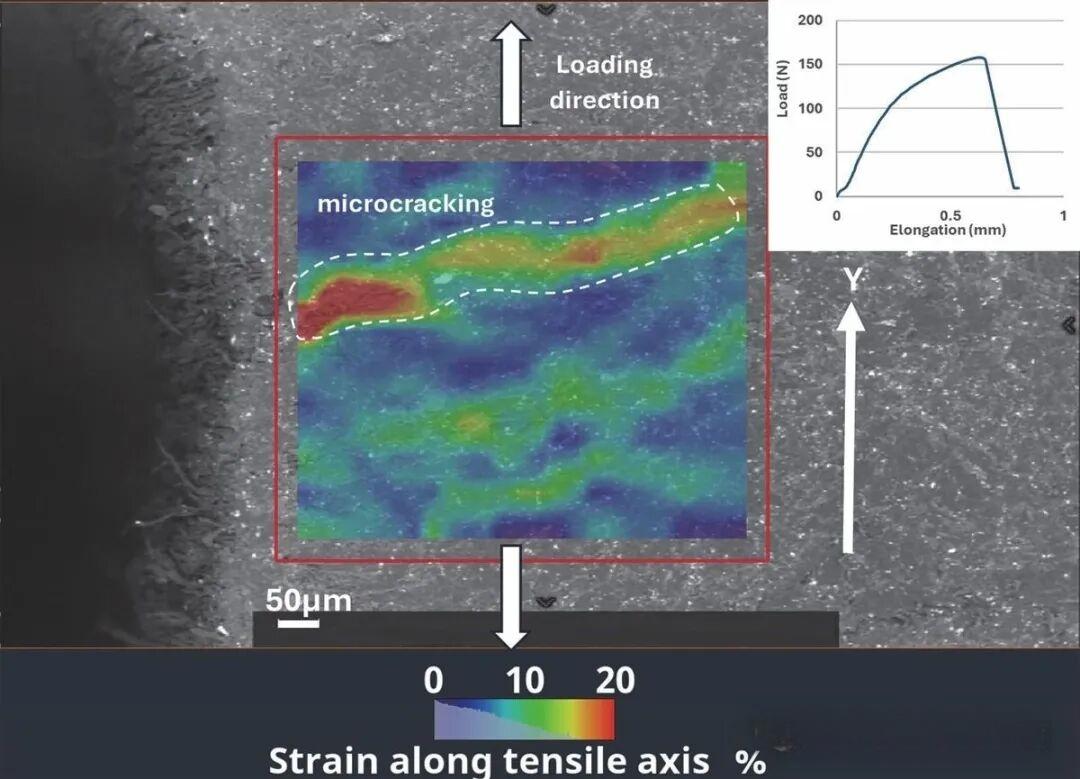 扫描电镜帧叠加轴向应变场 Eyy