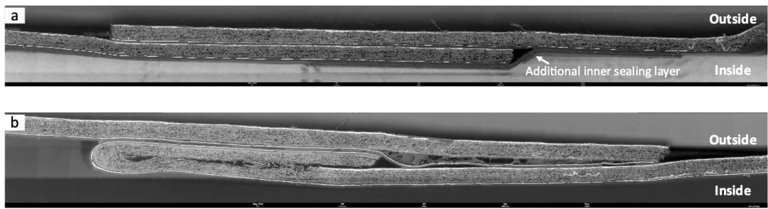 图2利用全景拼图(AIM)功能检测常温牛奶包装盒接缝处的密封方式