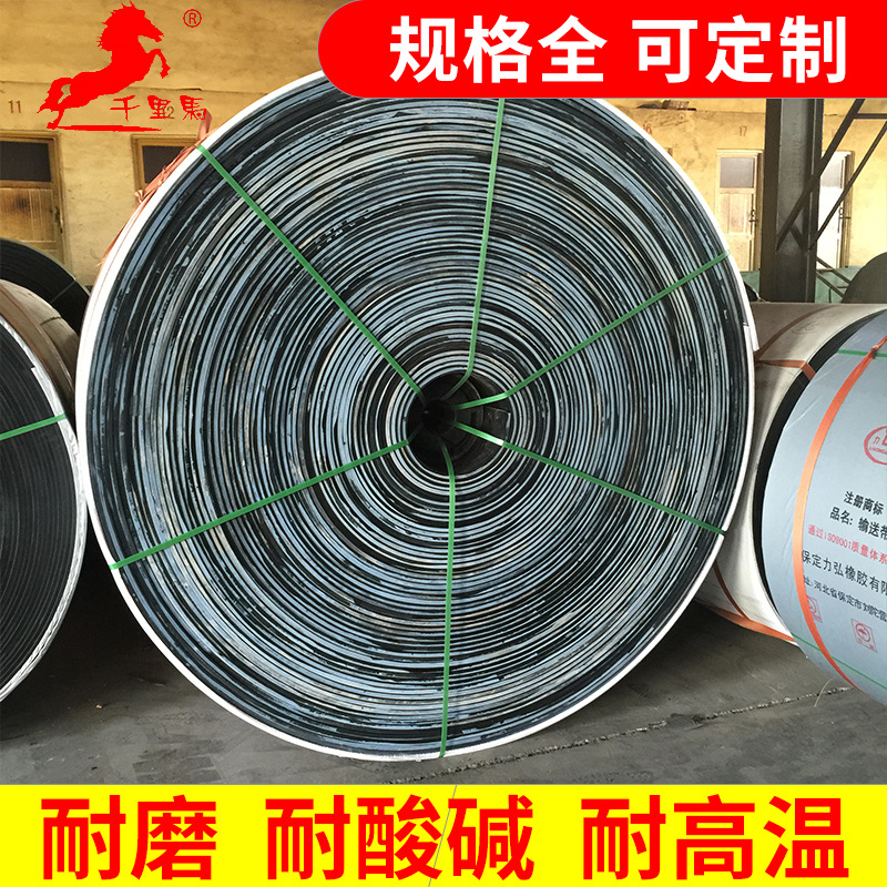 厂家生产耐高温爬坡尼龙皮带传送带工业橡胶挡边煤矿输送带工厂