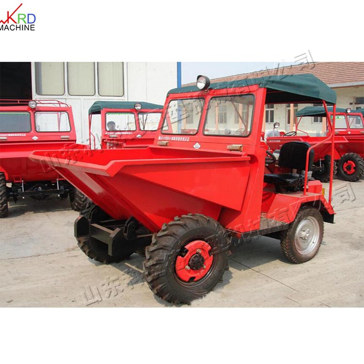 建筑工地砂石土方翻斗车 座驾式前卸翻斗运输车 卸料回斗小四轮车
