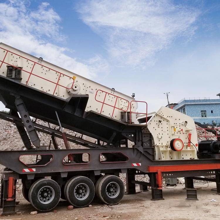 反击式移动粉车 石头石机 移动式破设备 半移动破机
