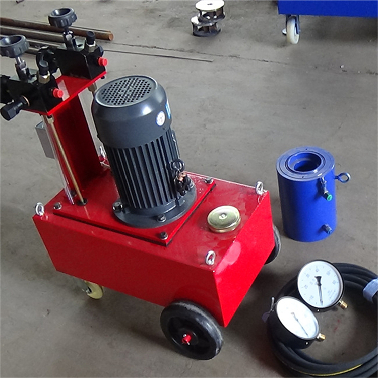 预应力张拉穿心千斤顶 智能单根前卡顶 桥梁张拉设备配套液压油泵