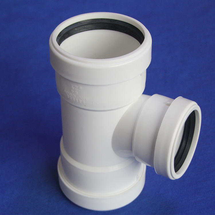 中泽 白色塑料固定压盖式HDPE超静音排水管 聚乙烯hdpe管件源头厂家