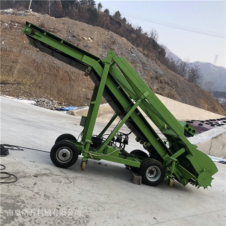 升降7m横移取料机 青贮饲草自动挖料机 养牛场草料取草机