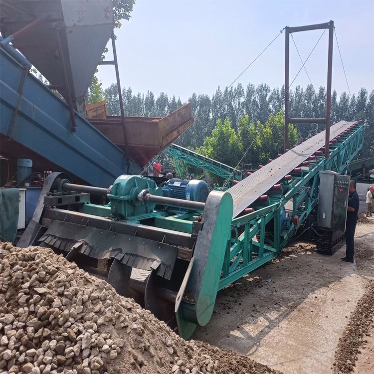 200吨履带行走堆取料机 遥控操作扒料机 石渣自动装车机