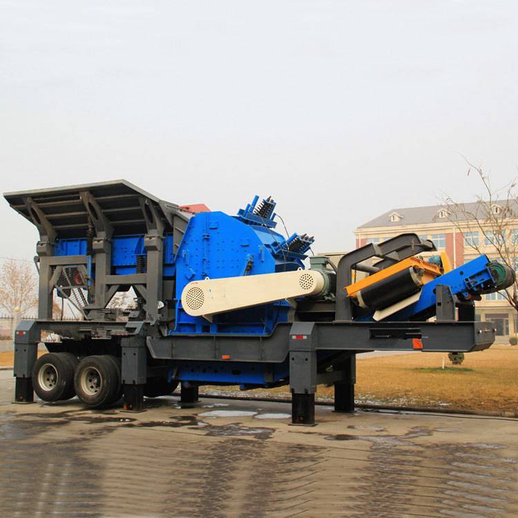 移动破机生产线 公路建筑用山石石灰石花岗岩中 反击式破设备